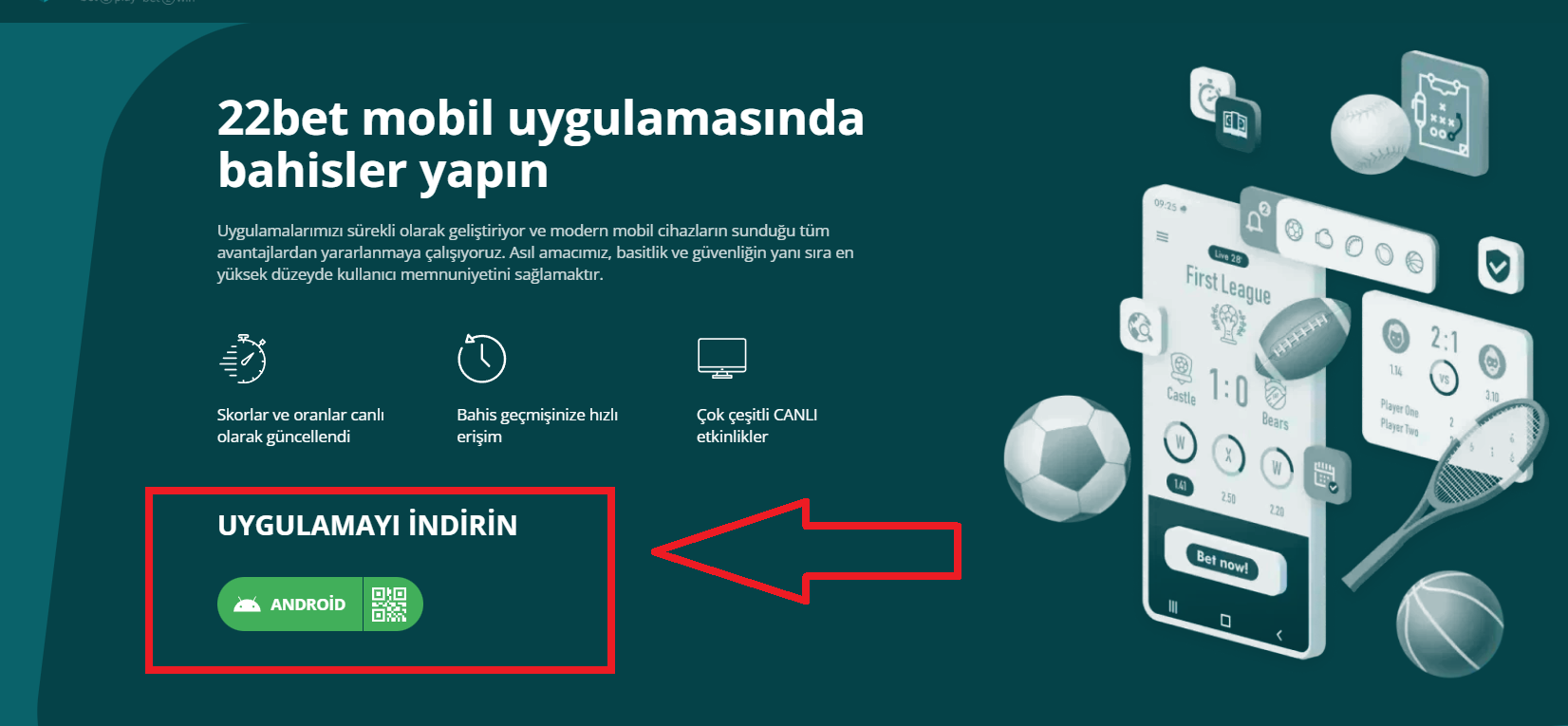 22Bet Android Uygulaması: Arayüz ve Tasarım